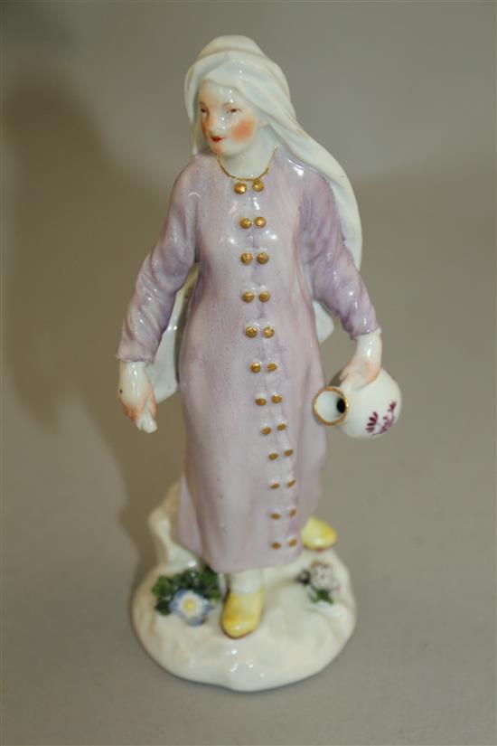 A fine Meissen figure of a Turkish woman, 18th century, 14.5cm, Provenance: Adams Antiques